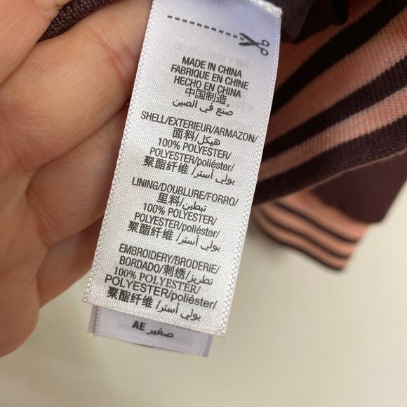 Juicy Couture Coral Blush Stockholm Floral Bomber Embellished Jacket Size Small - Picture 9 of 11